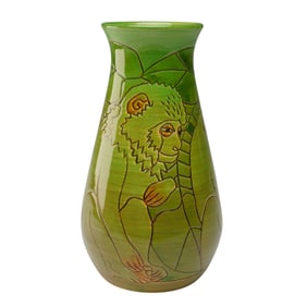 Dennis Chinaworks Bud Vase, Monkey Design