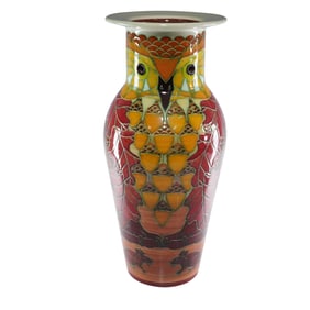 Dennis Chinaworks Sally Tuffin Pottery Trial Owl Vase