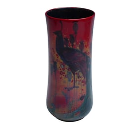 Royal Doulton Flambe Sung Peacock Vase