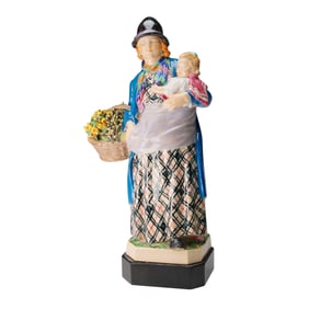 Vyse Chelsea Pottery Figurine, Flower Vendor