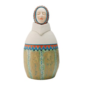 David Burnham Smith Unique Ceramic Bottle, Snow Maiden