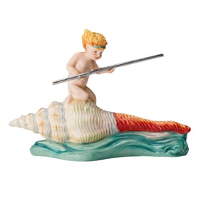 Royal Doulton Prototype Figurine, Cherub on Shell