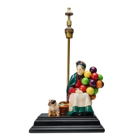 Royal Doulton Figurine Lamp, Old Balloon Seller HN1791