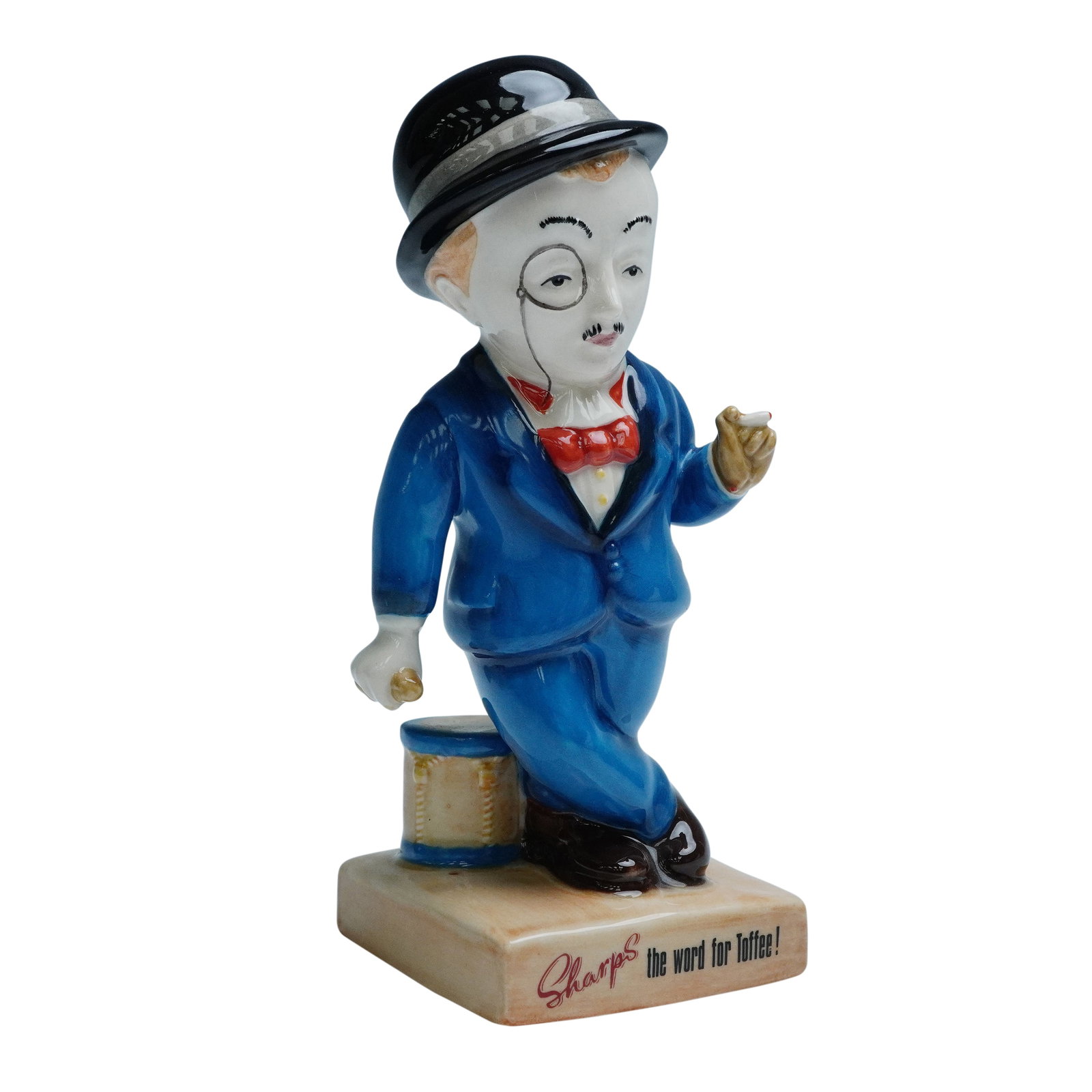 Royal Doulton Advertising Figurine, Sir Kreemy Knut AC3: Limited edition advertising figure as part of the 20th Century Advertising Classics series. The figural representation is modeled after the Sharp's Toffee mascot, portrayed as a dapper gentleman in a 