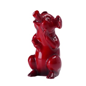 Rare Royal Doulton Flambe Figurine, Character Pig Laughing HN893