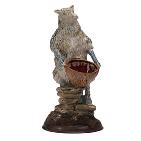 Cobridge Stoneware Sheep with Bowl Figurine