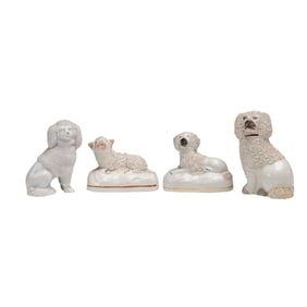 4pc Staffordshire-Style Dog and Sheep Grouping