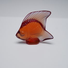 Lalique Crystal Figurine, Amber Fish