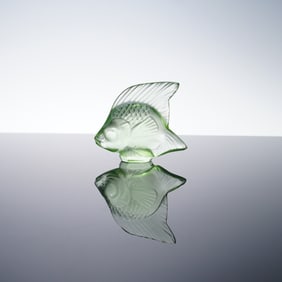 Lalique Crystal Figurine, Green Fish