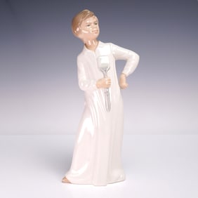 Nao by Lladro Porcelain Figurine Boy with Fly Swatter