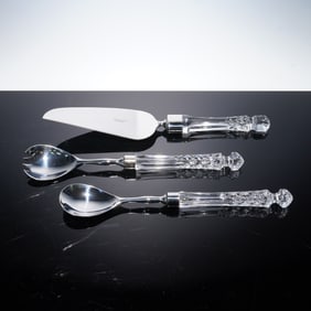 3pc Waterford Crystal and Stainless Server Set with Boxes