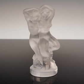 Lalique Crystal Figurine, Pan and Diana