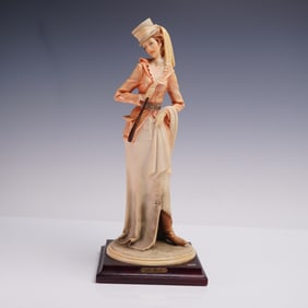 B. Merli Florence Figurine Lady in Peach Made in Italy