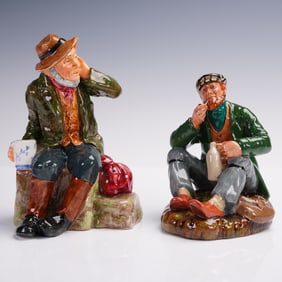 2pc Royal Doulton Figurines, Owd Willum HN2042 & The Wayfarer HN2362