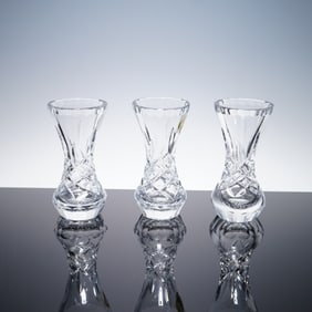 3pc Waterford Crystal Bud Vases, Petite Fleur Posy, with Boxes
