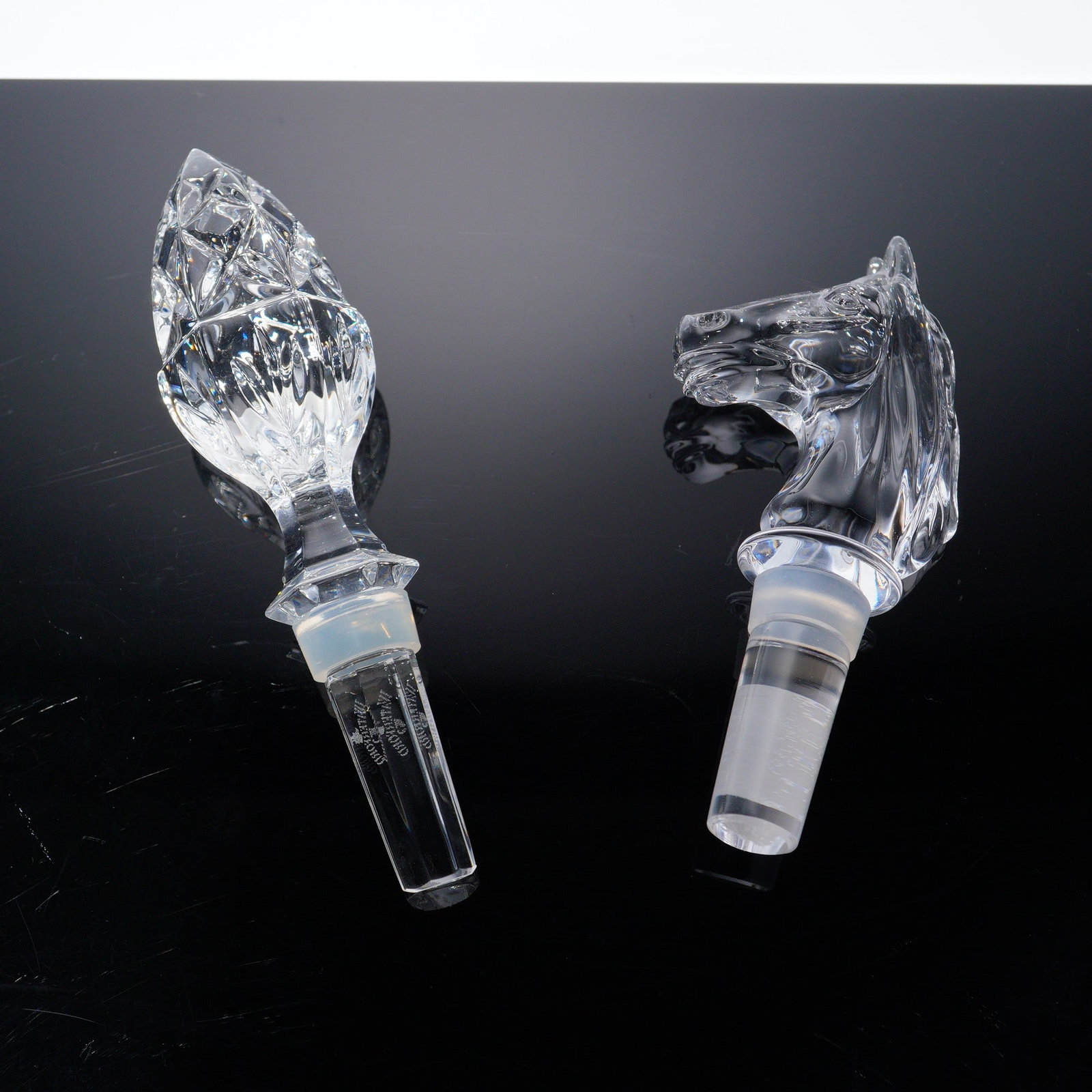 2pc Waterford Crystal Bottle Stoppers, Horse and Acorn Designs with Boxes (1 of 6)