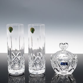 4pc Waterford & Waterford by Marquis Crystal Glasses and Lidded Bowl