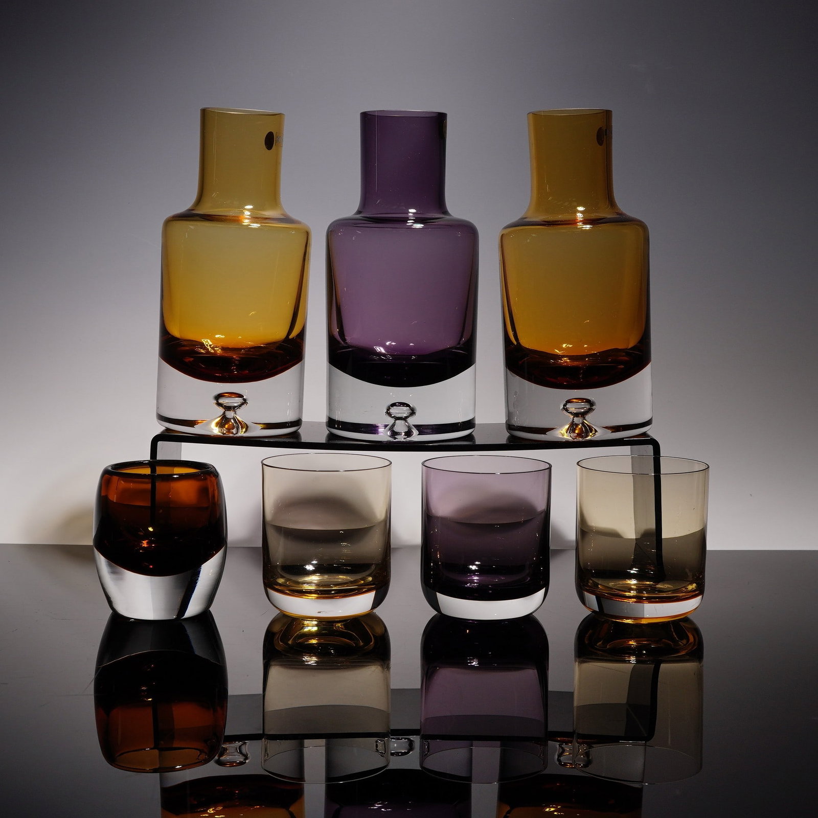 7pc Mid Century Krosno Glass Carafe and Tumbler Set (1 of 7)