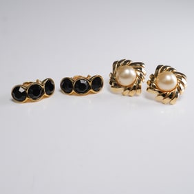 Pair of Designer Clip-On Earrings by Ciner & S.A.L.