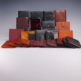 25pc Assorted Wallet and Card Holder Collection, Including Italian Leather
