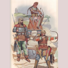 Angus McBride Original Gouache on Board, Scythian Warriors, Signed