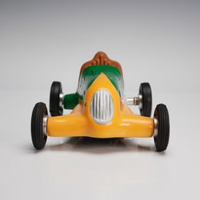 Vintage Green and Yellow Tether Race Car, Half-Pint 13