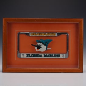 Framed Florida Marlins 1997 World Series Champions License Plate Display