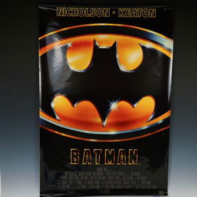 Original Theatrical Poster Batman 1989 Warner Bros. w/ Nicholson & Keaton