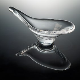 Daum France Crystal Freeform Bowl