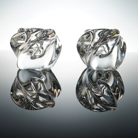 Pair of Louis France Crystal Candleholders