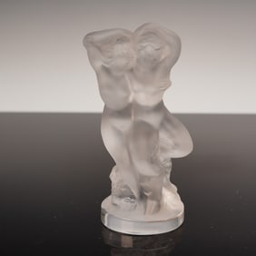 Lalique Crystal Figurine, Pan and Diana