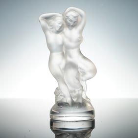 Lalique Crystal Figurine, Pan and Nymph