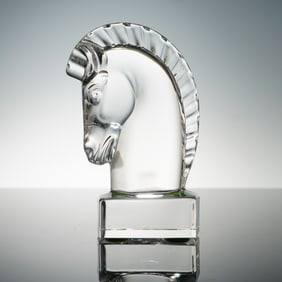 Steuben Crystal Horse Head Sculpture