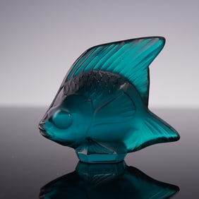Lalique Crystal Figurine, Turquoise Fish