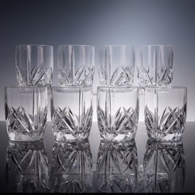 8pc Waterford Crystal Double Old Fashioned Glasses, Brookside