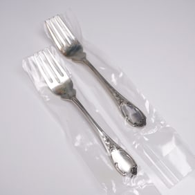 2pc Buccellati Sterling Silver Fish/Salad Forks, Monte Mario Pattern