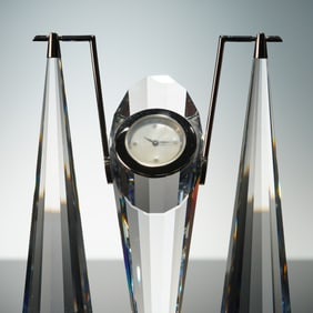Swarovski Crystal Allegra Pendulum Clock, Signed