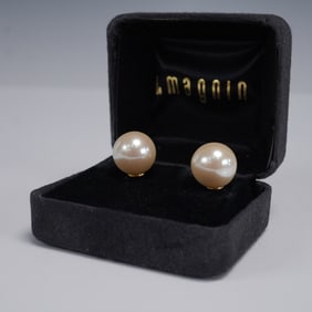 L. Magnin Faux Pearl Clip-On Earrings in Original Box