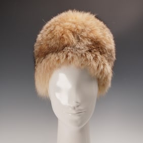 Vintage Ladies Brown Fur Hat Cloche Style