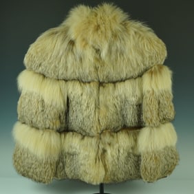 Vintage Elm Fur Shoppe Tiered Fur Jacket with Patterned Lining
