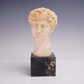 G. Ruggeri Bust of David Sculpture on Marble Base