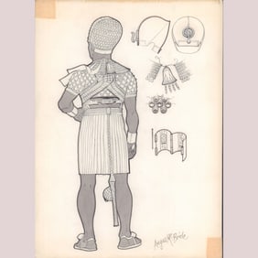 Angus McBride Gouache Drawing, Egyptian Warrior, Signed