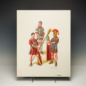 Ronald Embleton Original Gouache & Ink on Board, Roman Soldiers, Signed