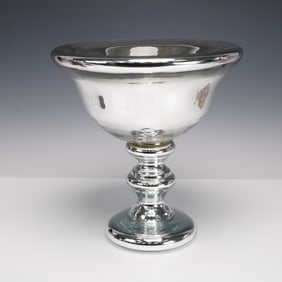 2pc Mercury Glass Compote Bowl with Footed Base