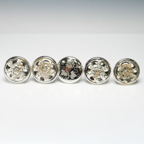 5pc Mercury Glass Grape and Floral Motif Curtain Tie Backs