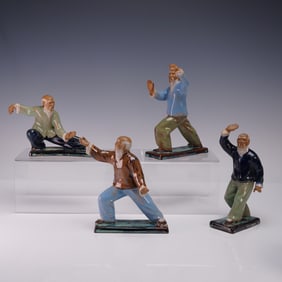 4pc Shwan Artistic Ceramic Martial Arts  Figurines
