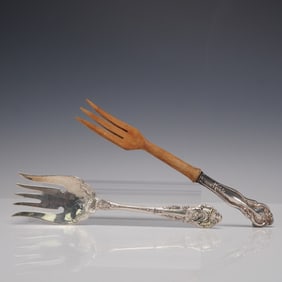 Pair of Sterling Silver Salad Serving Forks