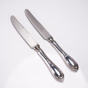 2pc Buccellati Sterling Silver Fruit Knives, Monte Mario Pattern