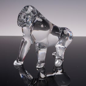 Baccarat Crystal Figurine, Gorilla by Loet Vanderveen