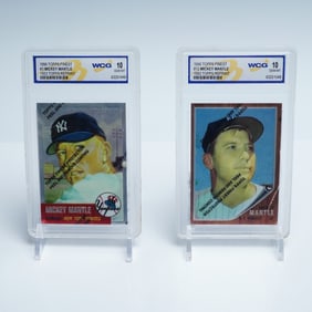 2pc Mickey Mantle Topps Finest Cards WCG 10 Gem Mint